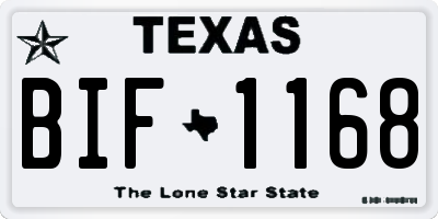 TX license plate BIF1168