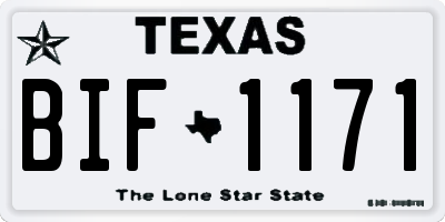 TX license plate BIF1171