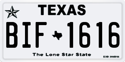 TX license plate BIF1616