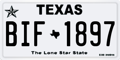 TX license plate BIF1897