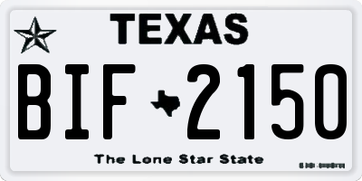 TX license plate BIF2150