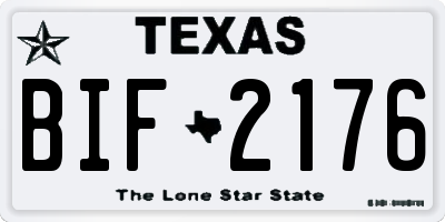 TX license plate BIF2176