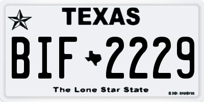 TX license plate BIF2229