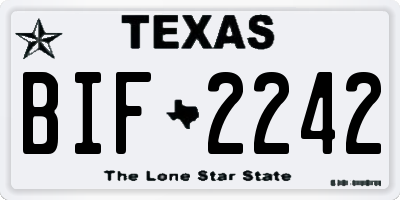 TX license plate BIF2242