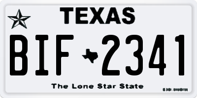 TX license plate BIF2341