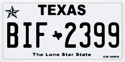 TX license plate BIF2399