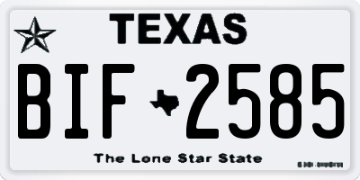 TX license plate BIF2585