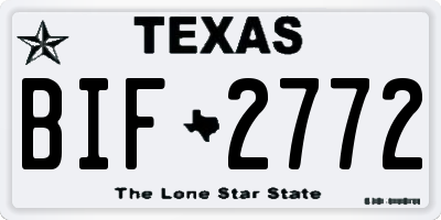 TX license plate BIF2772