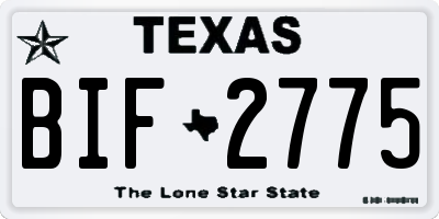 TX license plate BIF2775