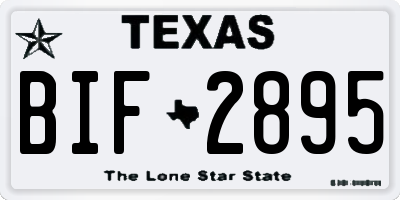 TX license plate BIF2895