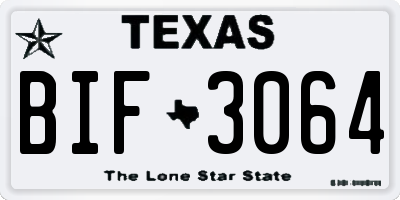 TX license plate BIF3064