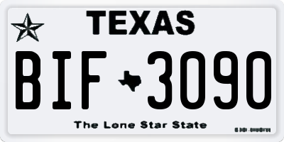 TX license plate BIF3090