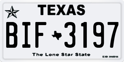 TX license plate BIF3197