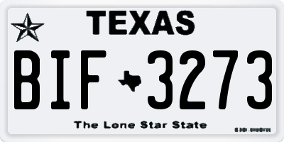 TX license plate BIF3273