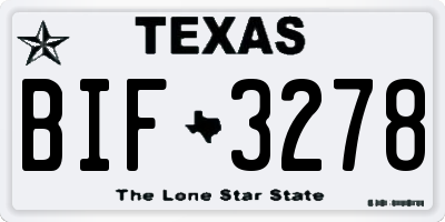 TX license plate BIF3278
