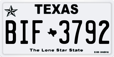 TX license plate BIF3792