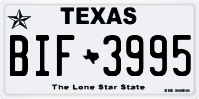 TX license plate BIF3995