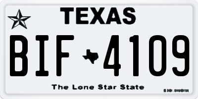 TX license plate BIF4109