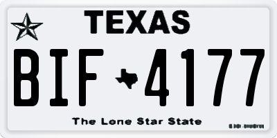 TX license plate BIF4177