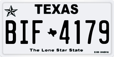 TX license plate BIF4179