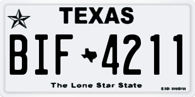 TX license plate BIF4211