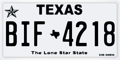 TX license plate BIF4218