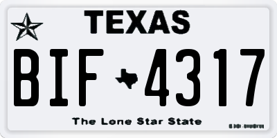 TX license plate BIF4317