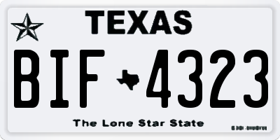 TX license plate BIF4323