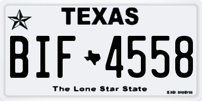 TX license plate BIF4558