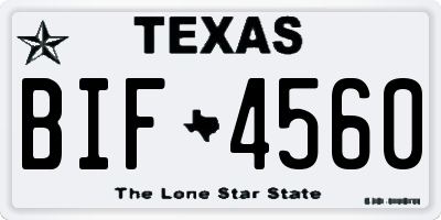 TX license plate BIF4560