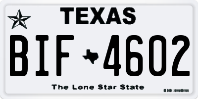 TX license plate BIF4602