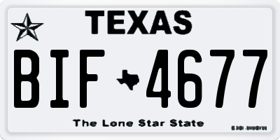 TX license plate BIF4677