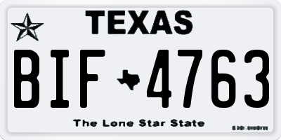 TX license plate BIF4763