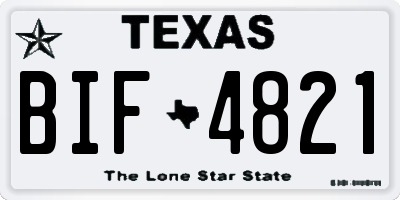 TX license plate BIF4821