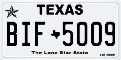 TX license plate BIF5009