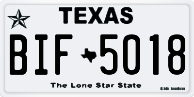 TX license plate BIF5018