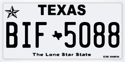 TX license plate BIF5088