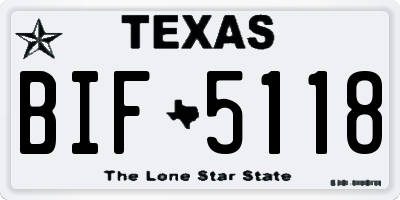 TX license plate BIF5118
