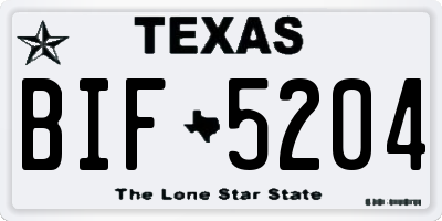 TX license plate BIF5204