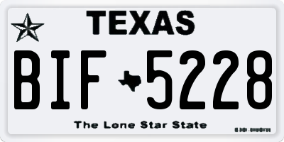 TX license plate BIF5228