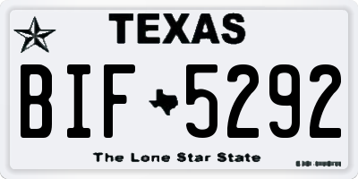 TX license plate BIF5292