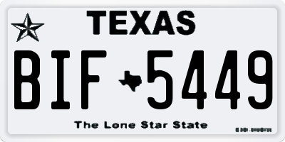 TX license plate BIF5449