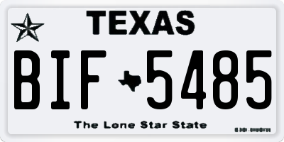 TX license plate BIF5485