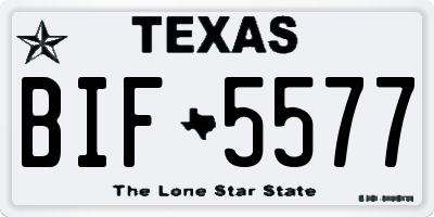 TX license plate BIF5577