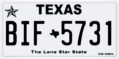 TX license plate BIF5731