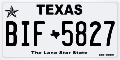 TX license plate BIF5827