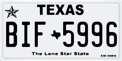 TX license plate BIF5996