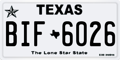 TX license plate BIF6026