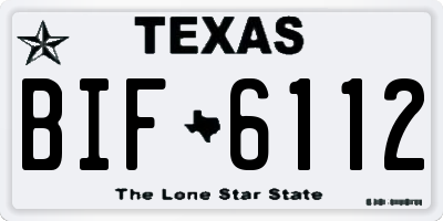 TX license plate BIF6112