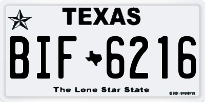 TX license plate BIF6216